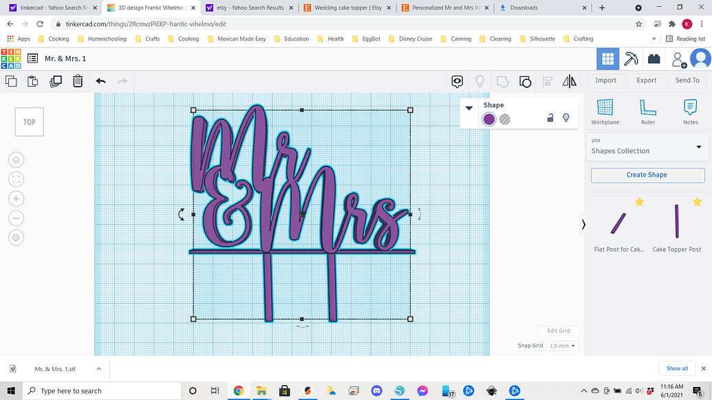 How to make a 3d printed cake topper using cookiecad 2 by kristi